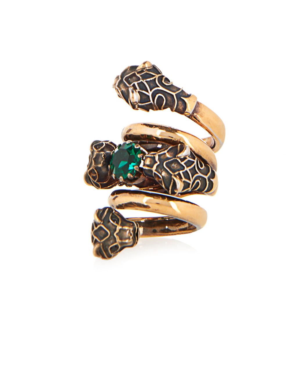 Double wrap ring with shop tiger heads