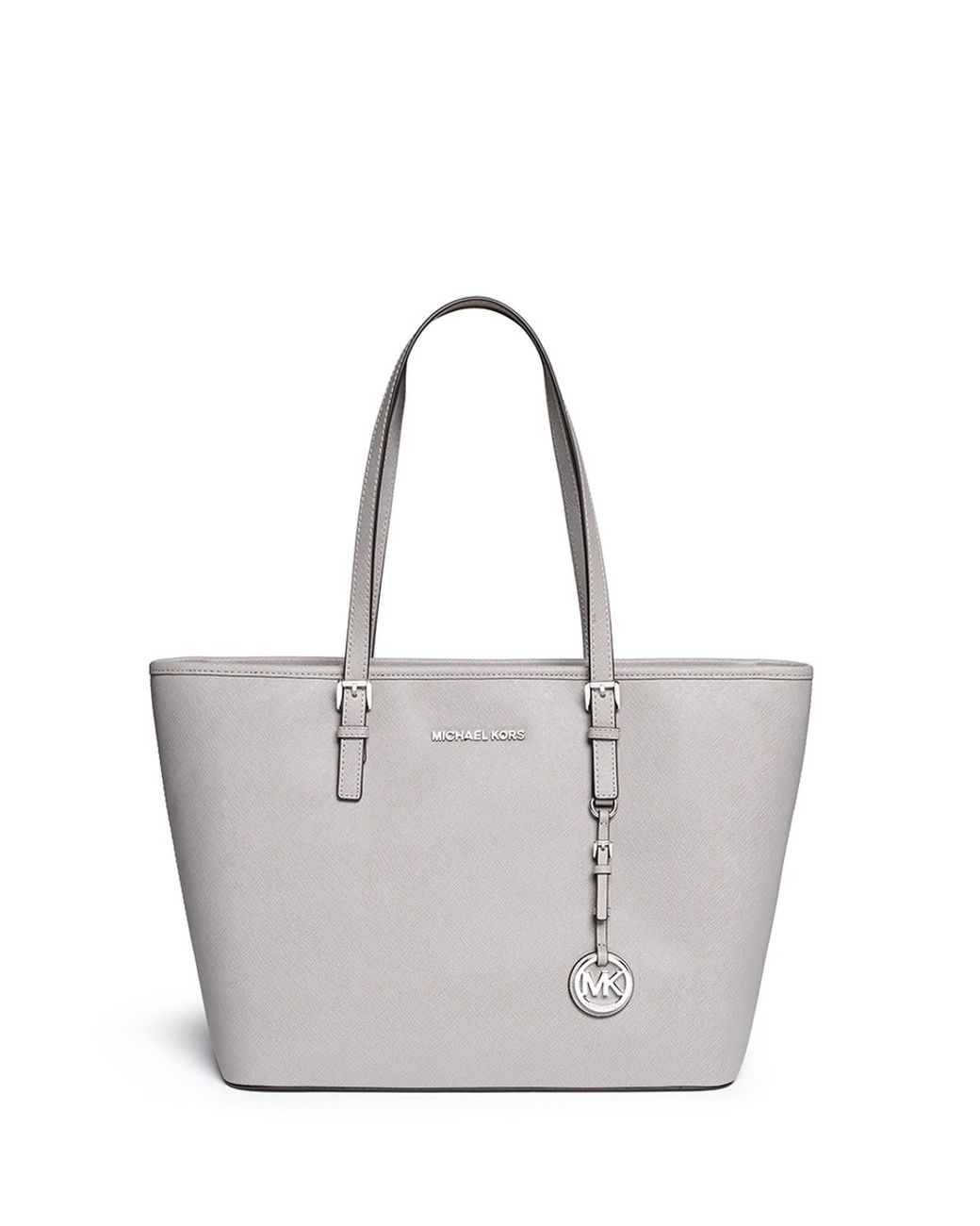 Michael Kors 'jet Set Travel' Saffiano Leather Top Zip Tote in Gray | Lyst