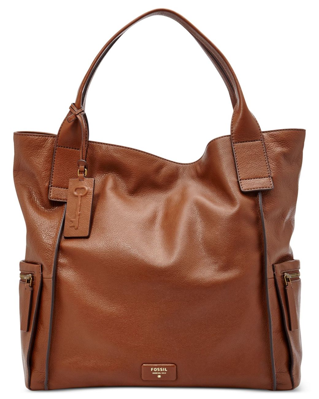 Fossil brown top leather tote