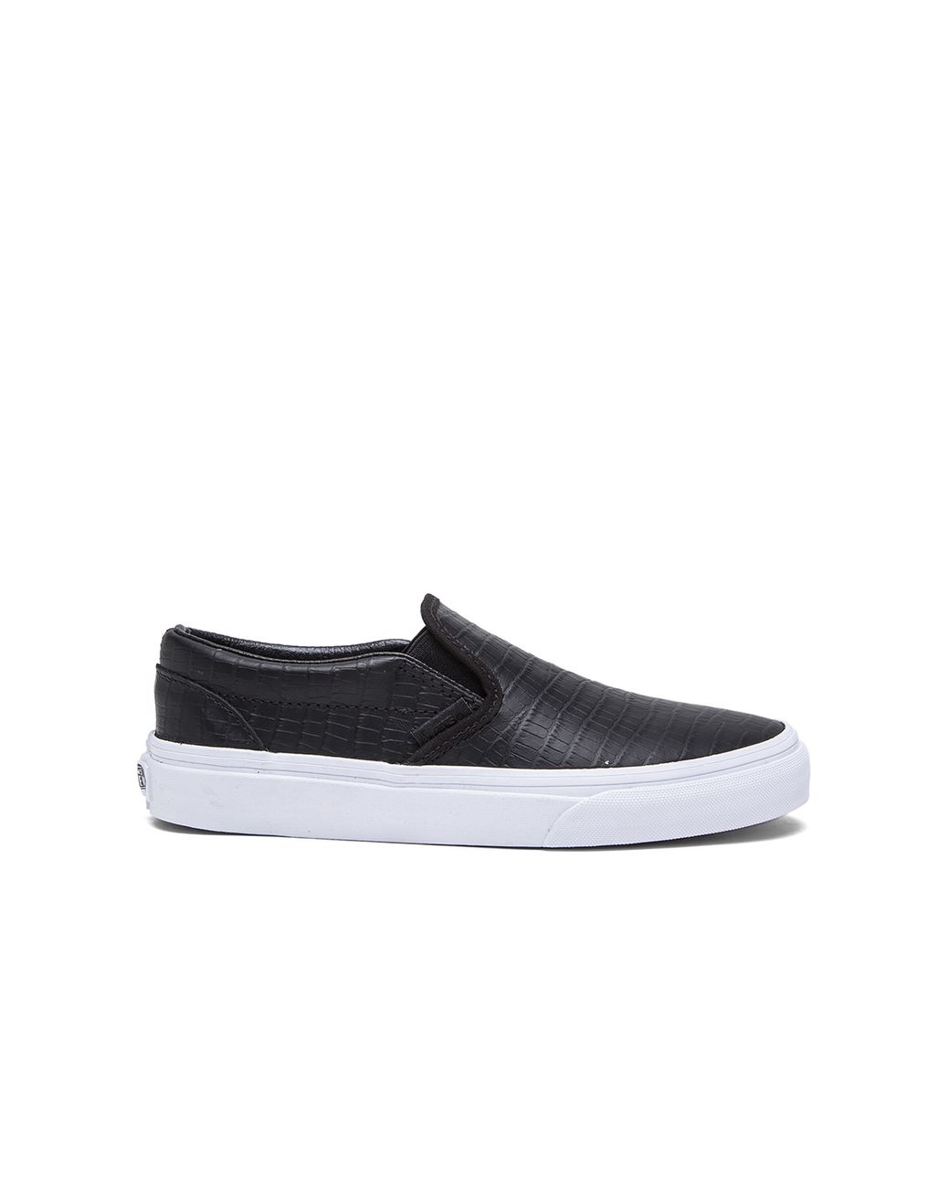Vans Classic Croc Leather Slip On Sneaker in Black for Men | Lyst