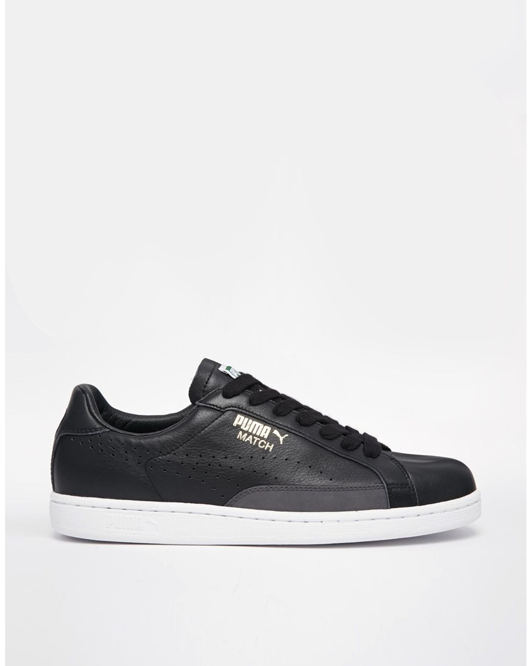 PUMA Match 74 Leather Sneakers in Black for Men | Lyst