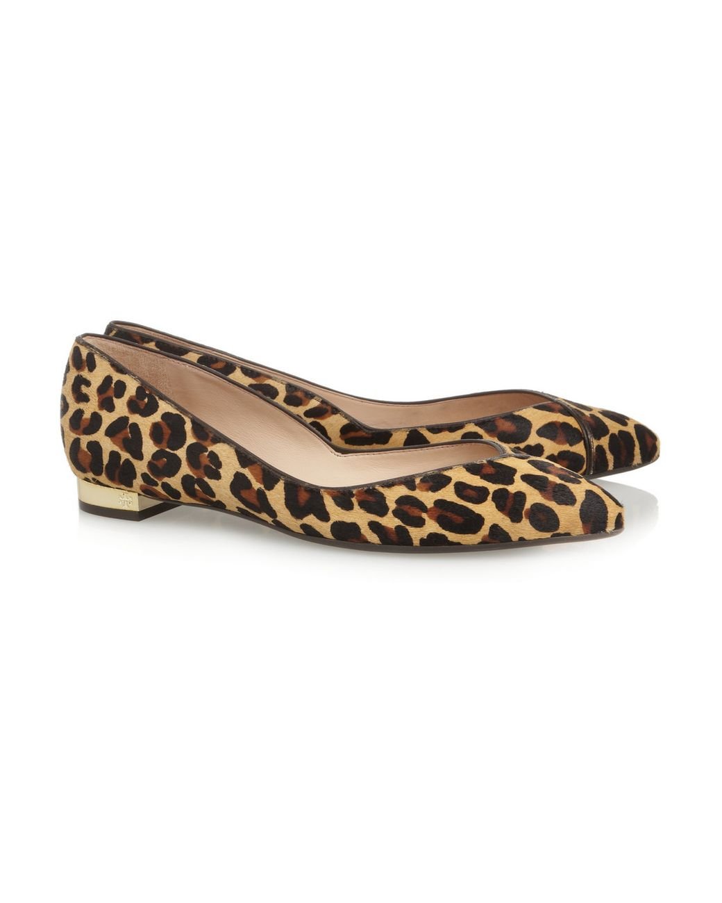 Tory Burch Nicki Leopard-Print Calf Hair Point-Toe Flats | Lyst
