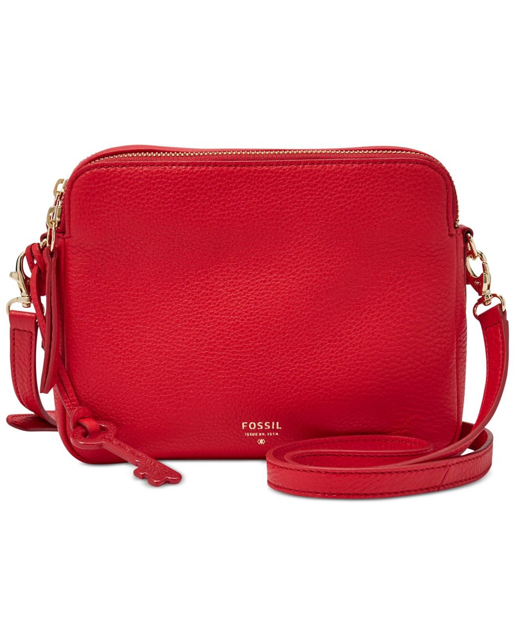 Fossil red leather purse sale