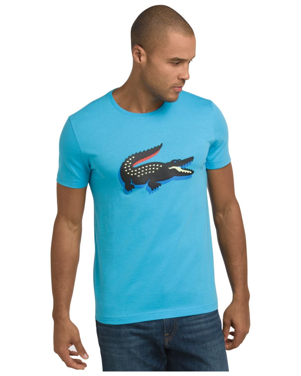 Lacoste Big And Tall "3D" Rubber Crocodile Graphic T-Shirt in Blue for Men  | Lyst