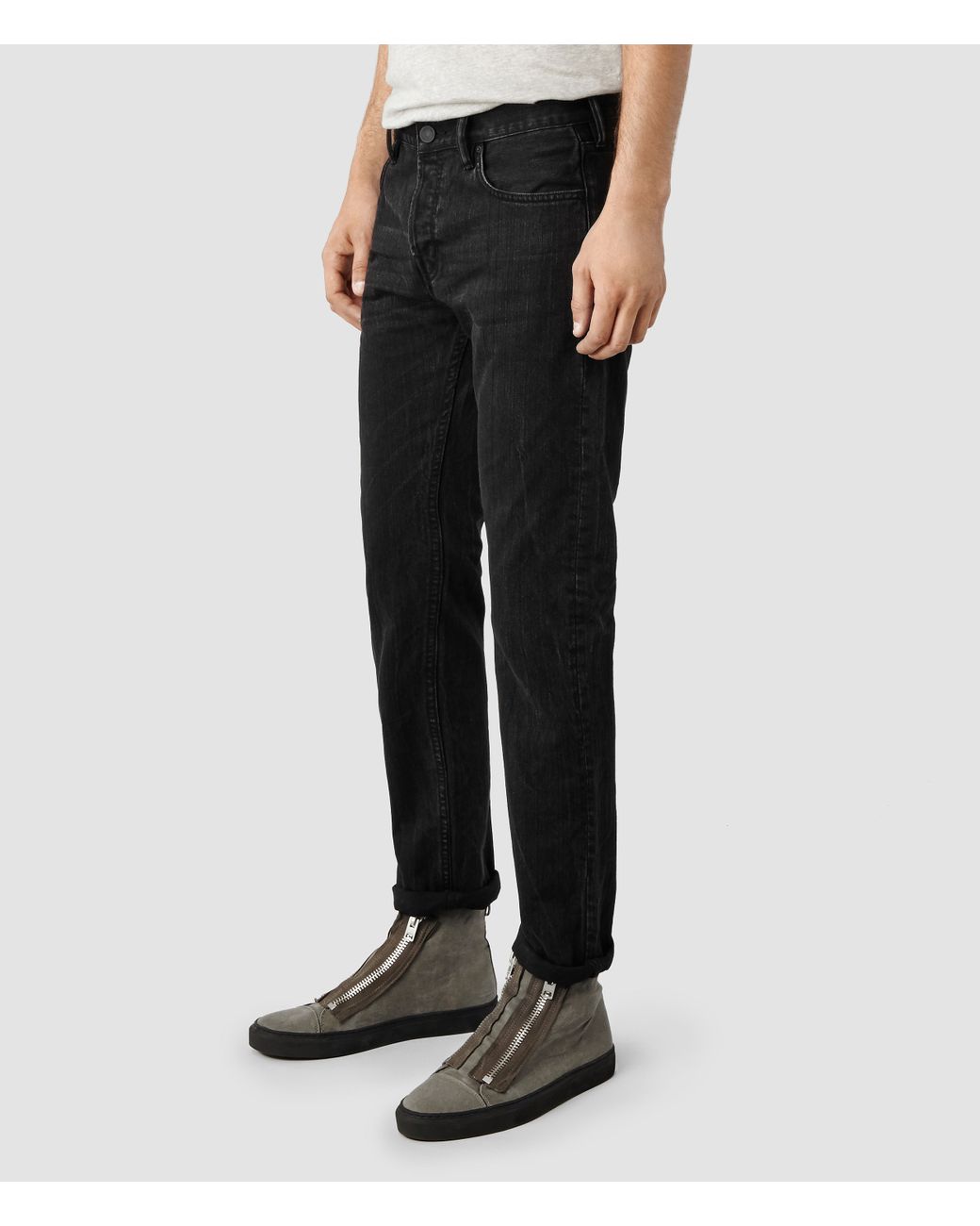 ensom Spille computerspil Musling AllSaints Print Iggy Jeans in Black for Men | Lyst