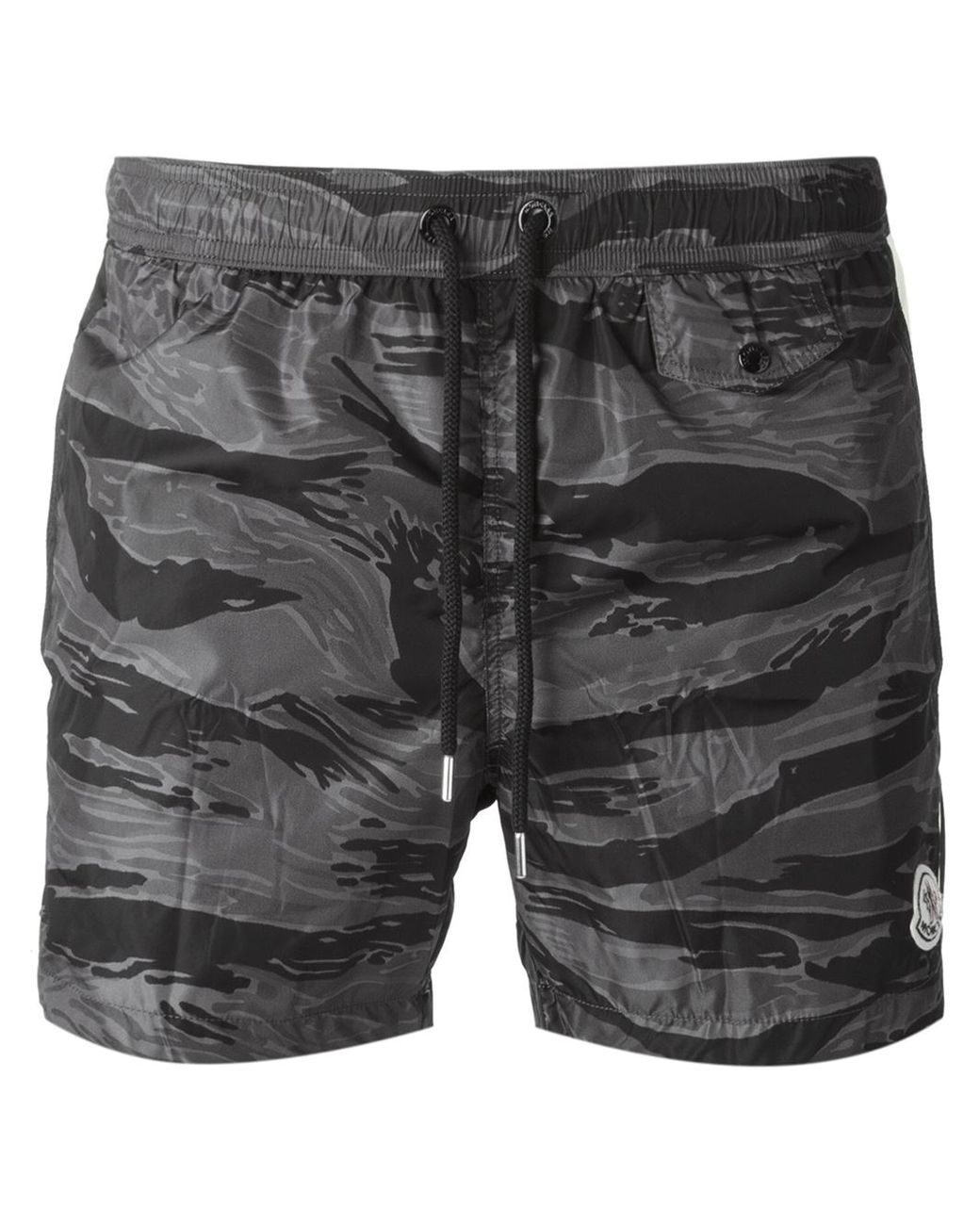 Moncler Camouflage Swimming Shorts in Black for Men | Lyst