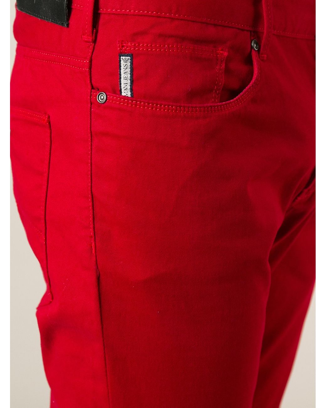 Armani Jeans Skinny Chinos in Red for Men | Lyst