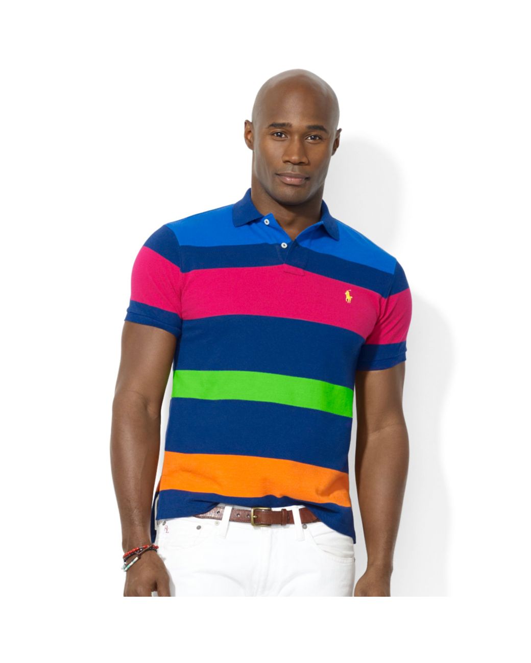 Ralph Lauren Polo Big and Tall Classic Fit Multi Striped Mesh Polo