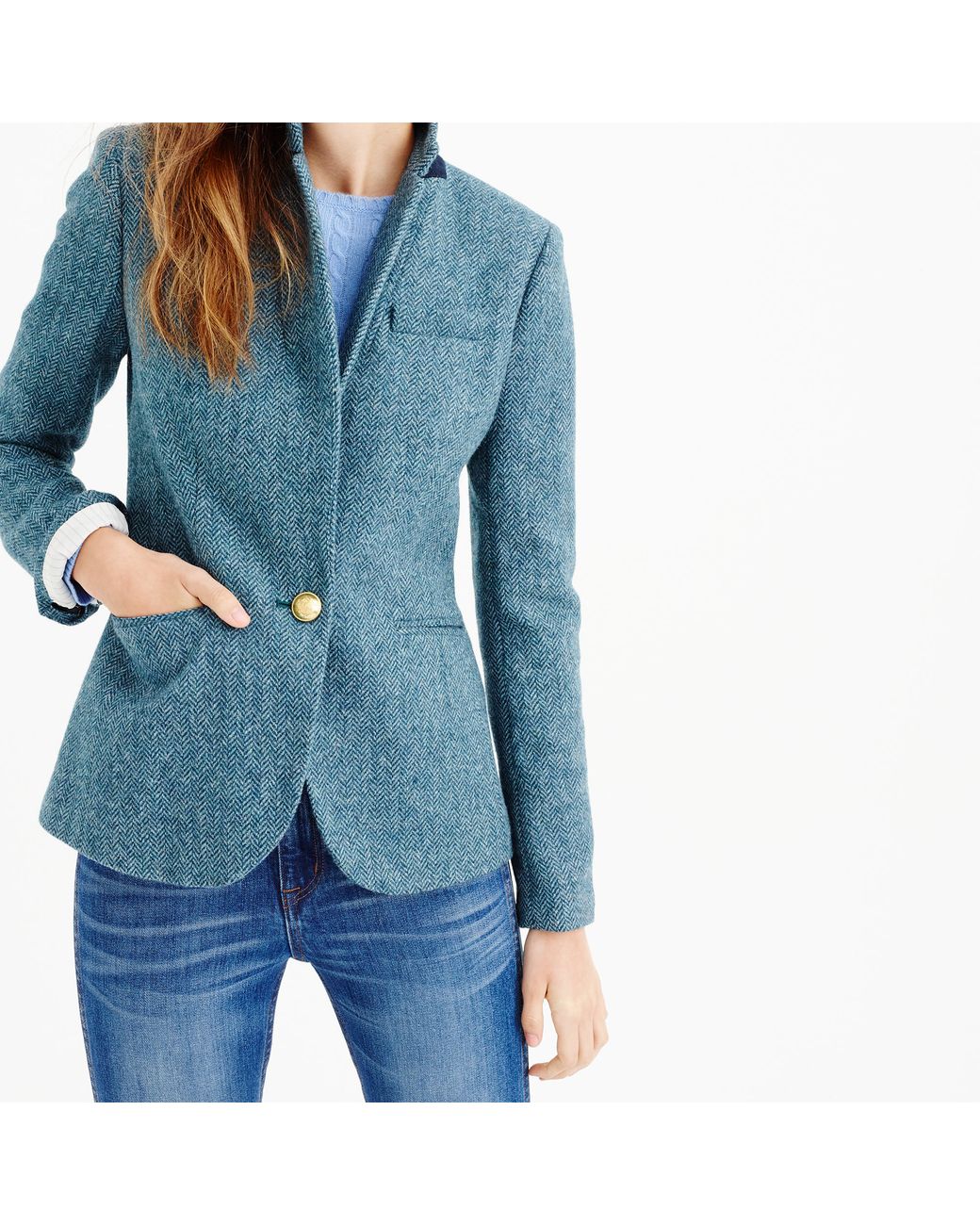 J crew hotsell herringbone blazer womens