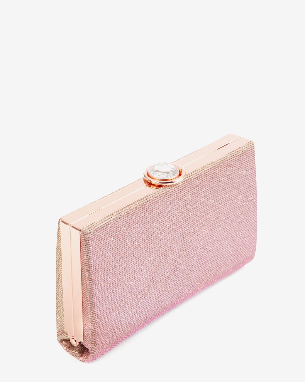 Ted Baker Hard Case Glitter Clutch Bag in Pink | Lyst UK