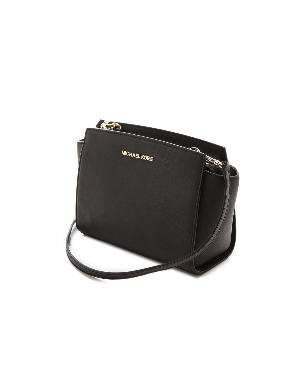 MICHAEL Michael Kors Selma Medium Messenger Bag in Black | Lyst