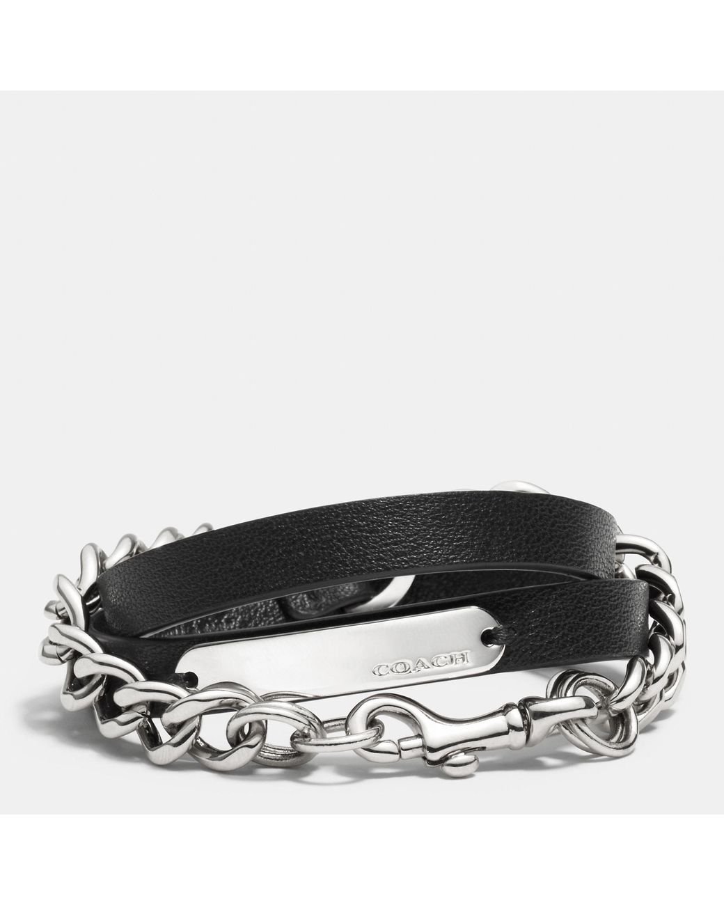 Coach McFall Engraved Silver Bar Chain Bracelet | Tales of Luv'd Ones