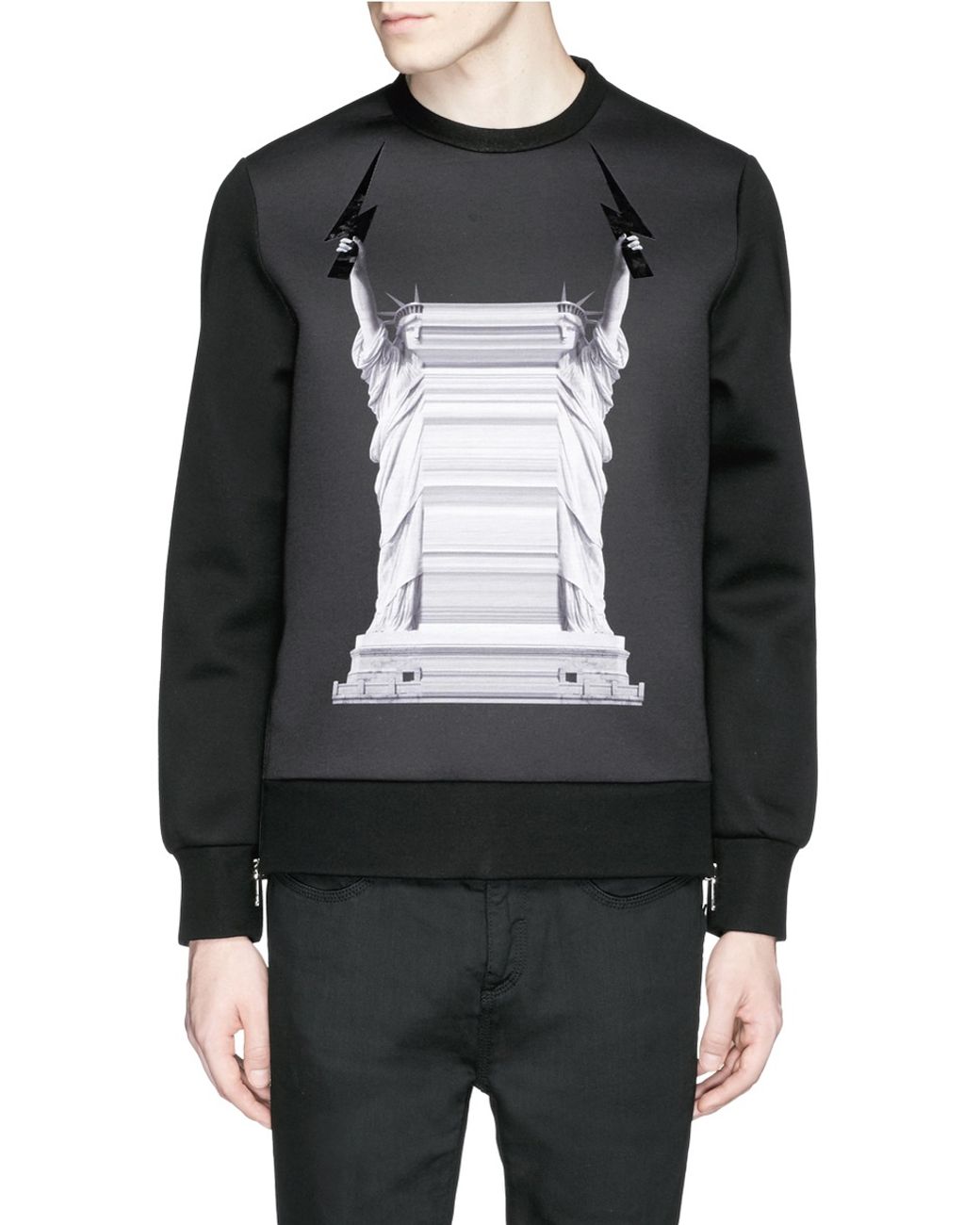 Neil Barrett Statue Of Liberty And Lightning Bolt Print Sweatshirt in Black for Men | Lyst