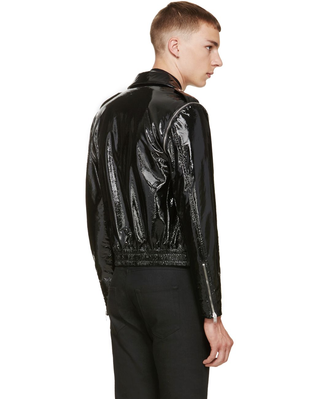 shiny leather jacket mens