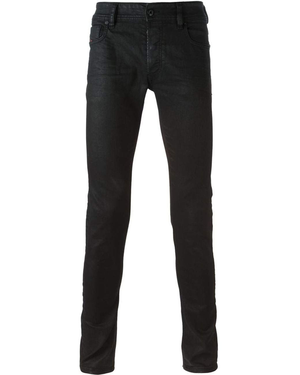 パンツ DIESEL coated skinny denim jeans diesel-black-skinny-coated-