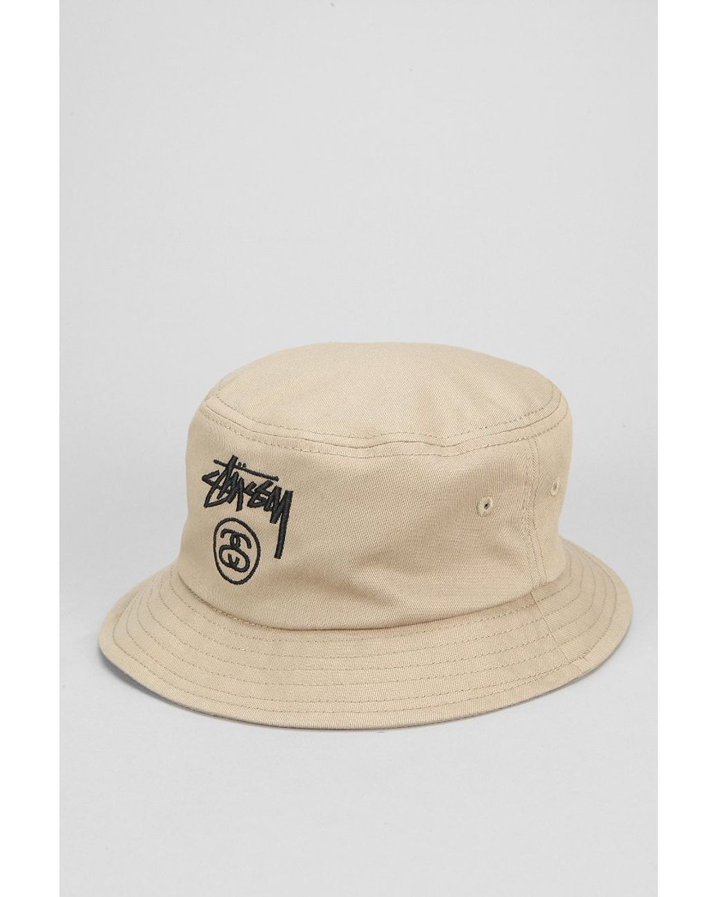 Stussy Stock Lock Bucket Hat in Khaki 