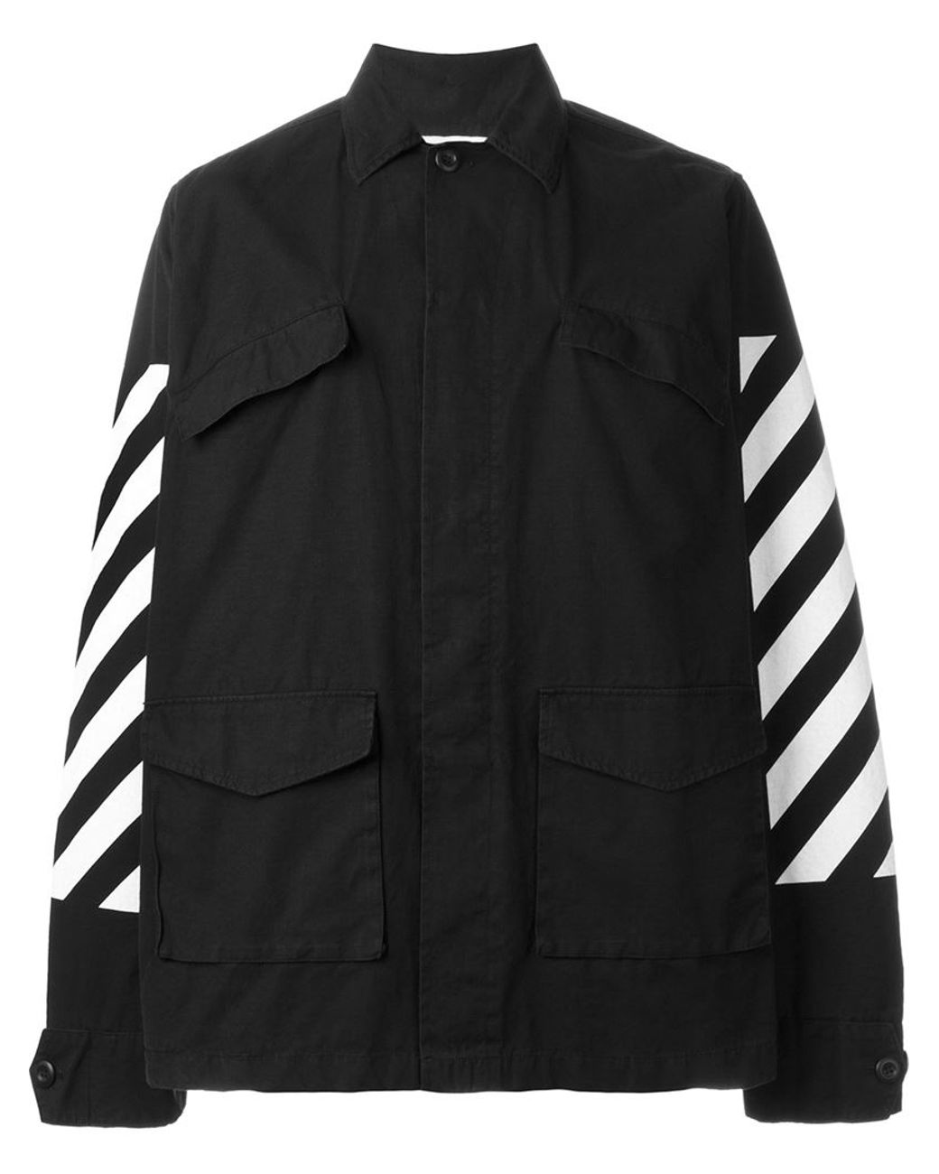 Off-White c/o Virgil Abloh Striped Cargo Jacket in Black for Men | Lyst