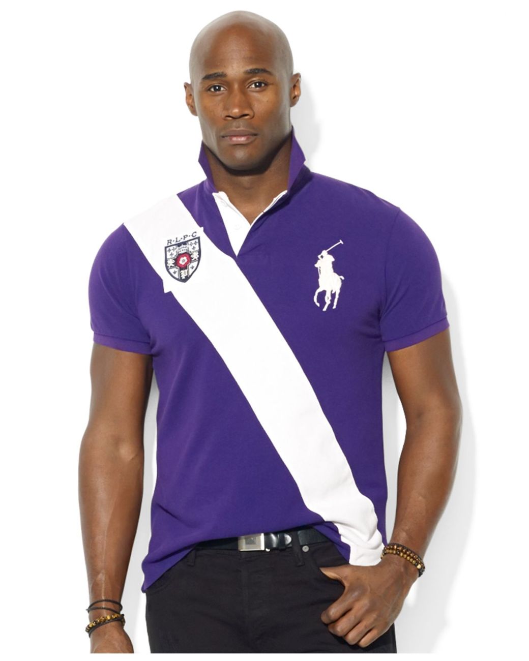 Polo Ralph Lauren Big And Tall Diagonal-Stripe Polo in Purple for Men | Lyst