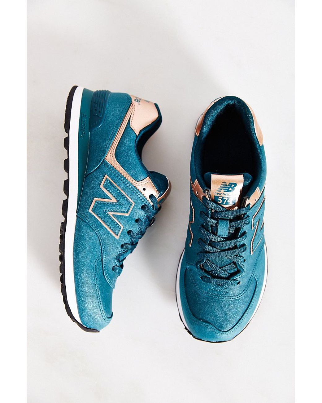 New Balance 574 Precious Metals Running Sneaker in Blue | Lyst