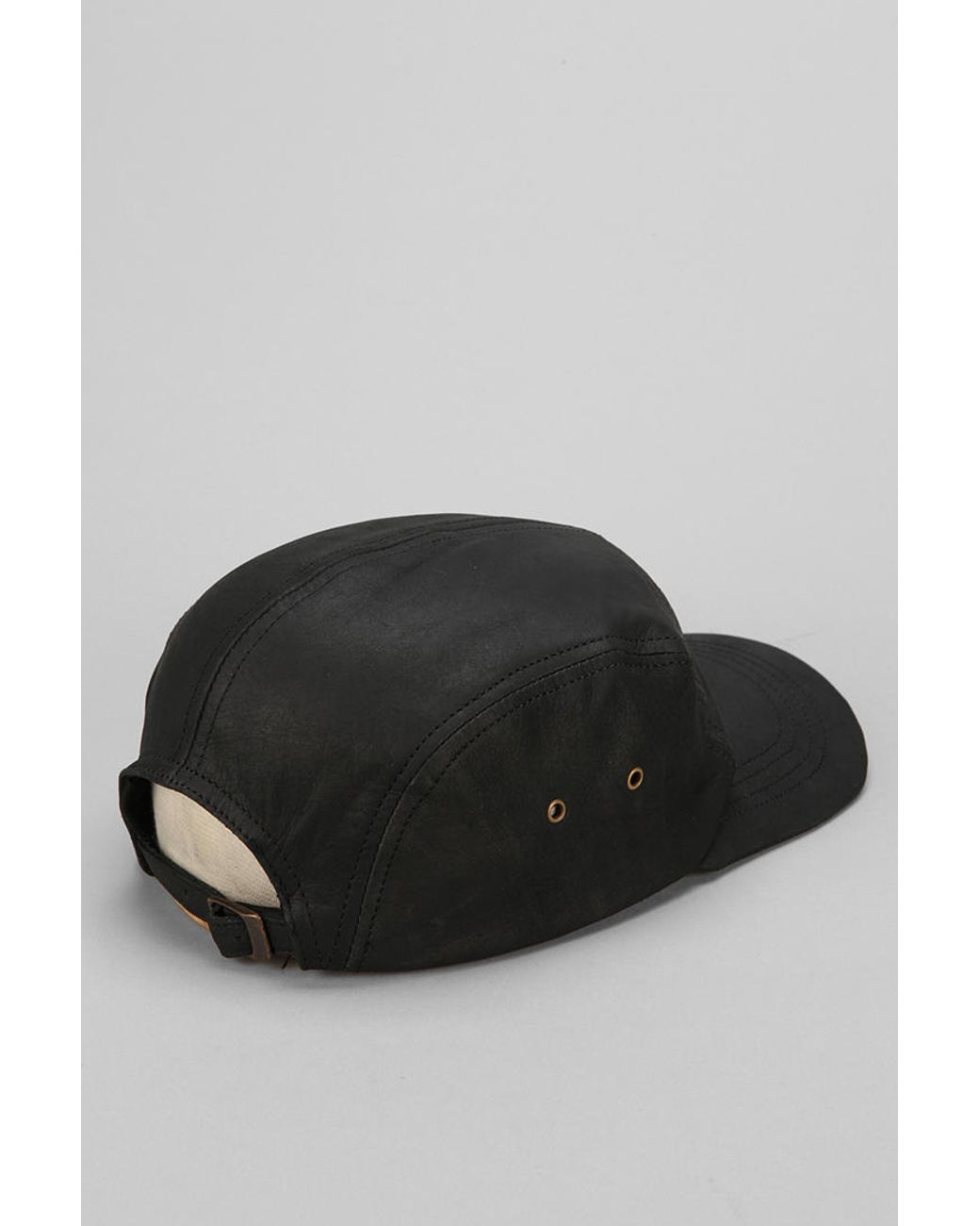 Zanerobe Black Leather 5-Panel Hat for 