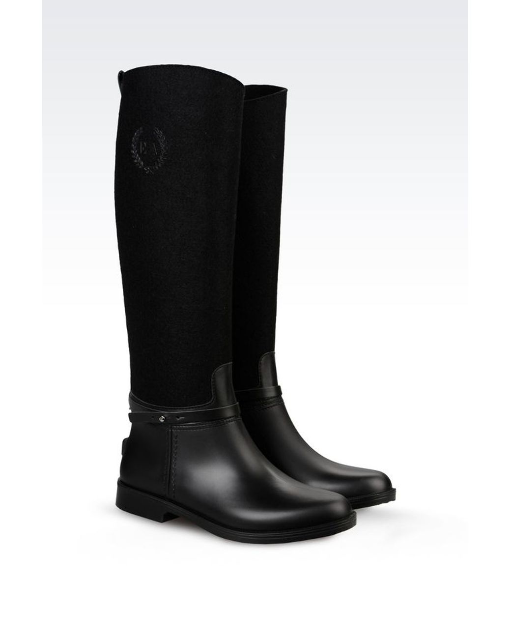 Emporio Armani Rain Boot In Rubber And 