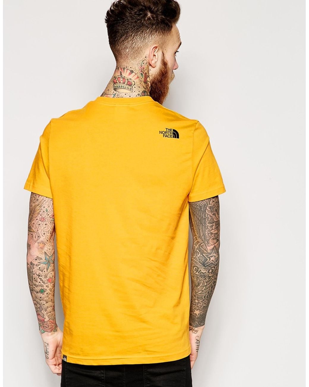 The North Face T-Shirt With Logo Print in Yellow for Men | Lyst