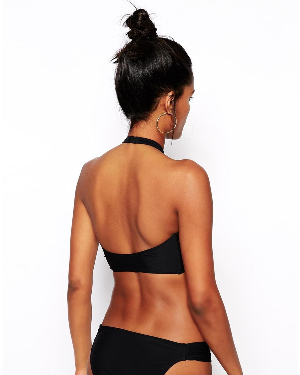 asos black bikini top