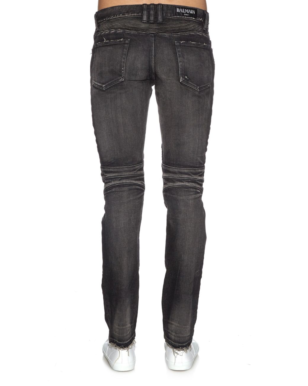 Balmain grey biker jeans discount