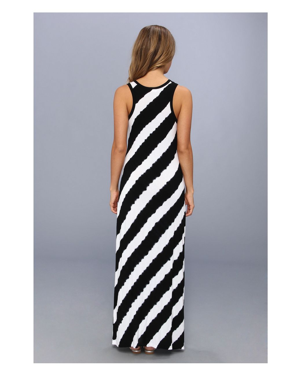 Calvin klein shadow hot sale stripe maxi dress