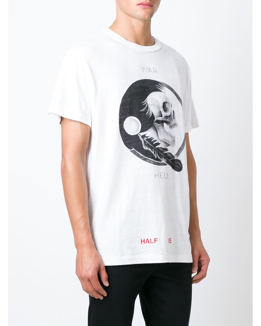 Off-White c/o Virgil Abloh War Hell Skull Print T-shirt in White