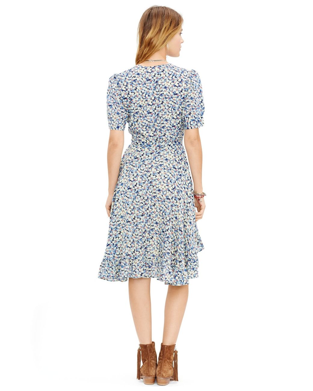 Denim & Supply Ralph Lauren Floral-print Gauze Dress in Blue