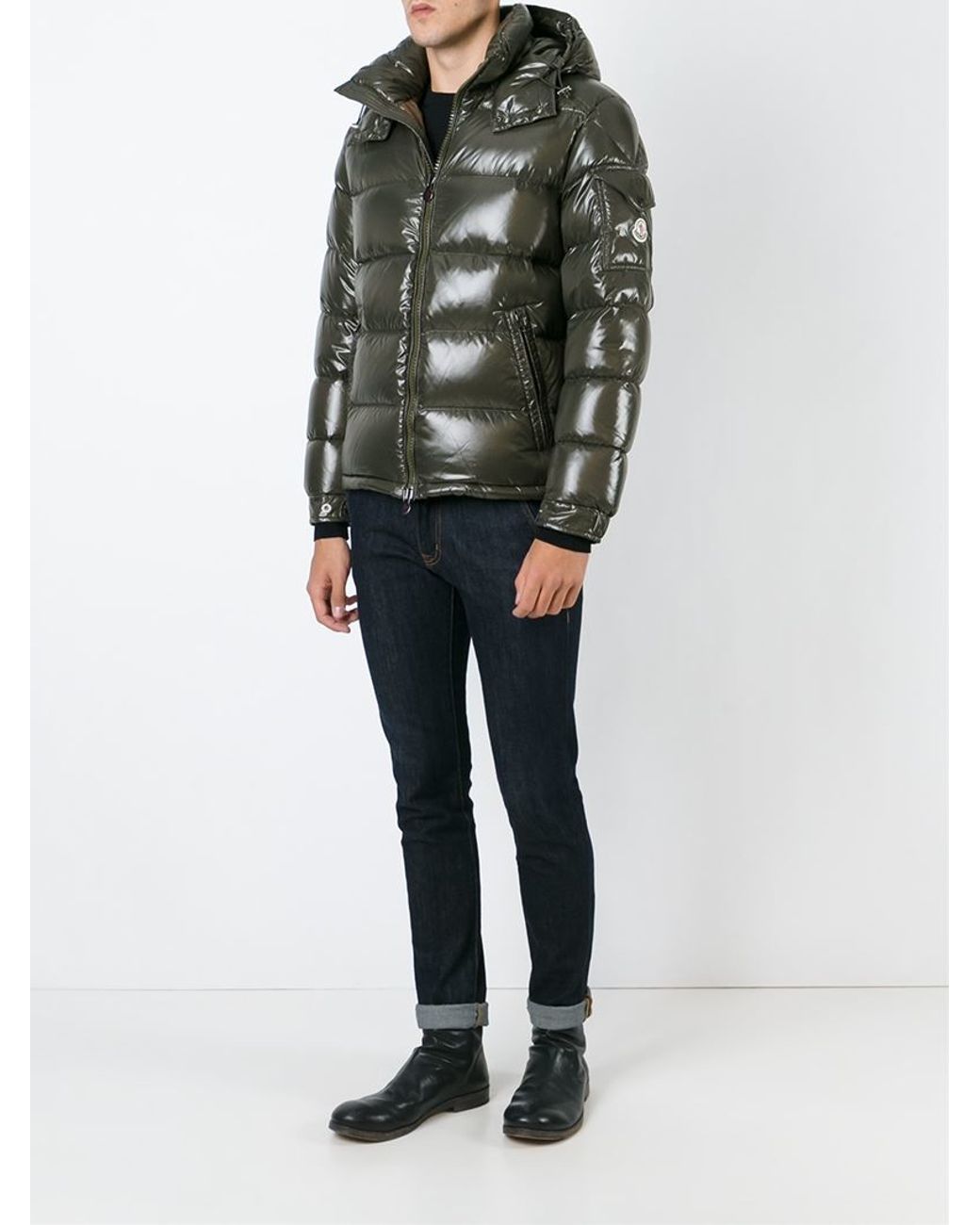 Moncler 'maya' Padded Jacket in Green for Men | Lyst