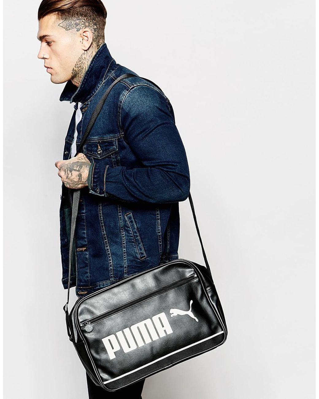 PUMA Messenger Bag in Black for Men | Lyst