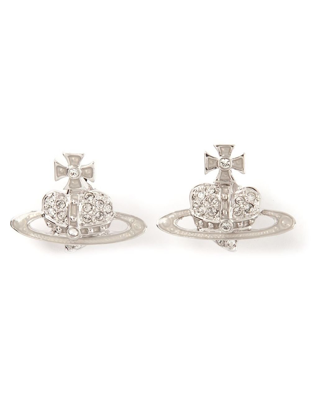 Vivienne Westwood reverse Heart Earrings in Metallic Lyst