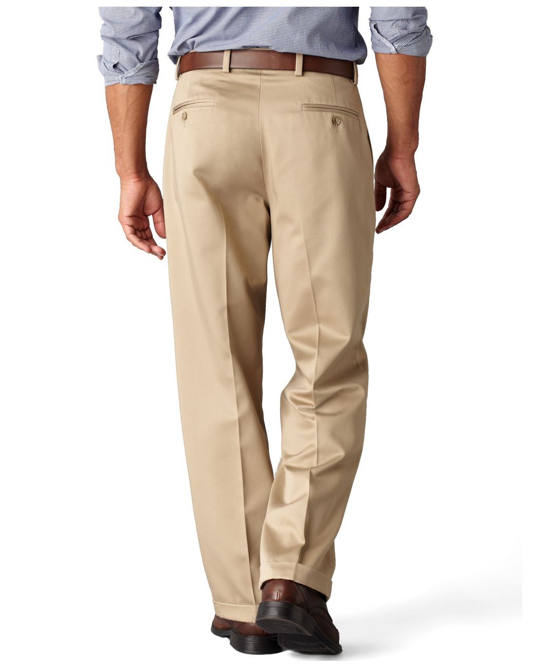 Dockers D4 Relaxed Fit Never Iron Essential Khaki Pleated Pants