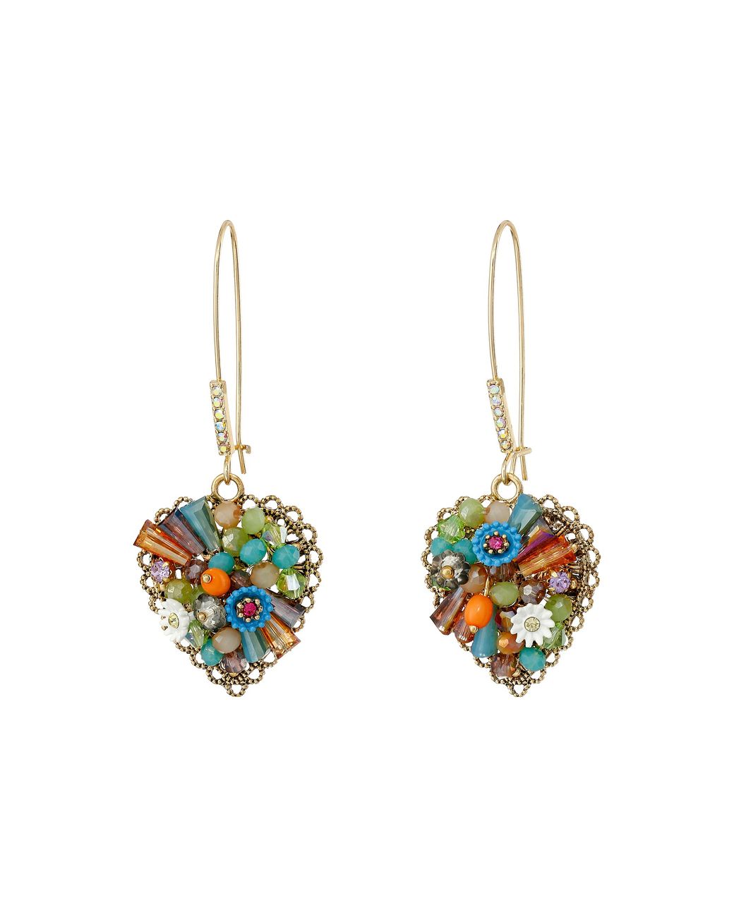 Betsey johnson heart earrings clearance