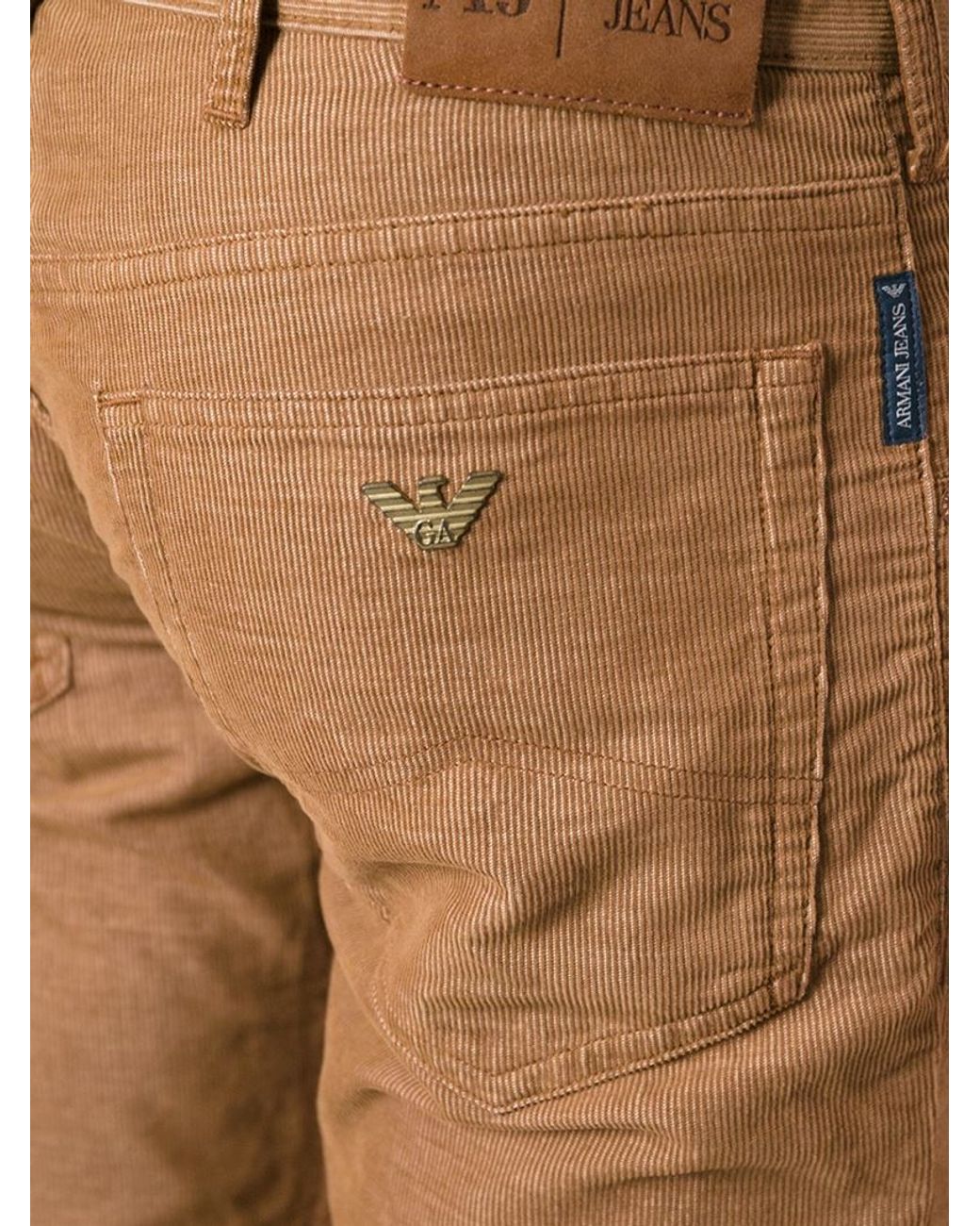 Armani Jeans Corduroy Slim Fit Trousers in Brown for Men | Lyst UK