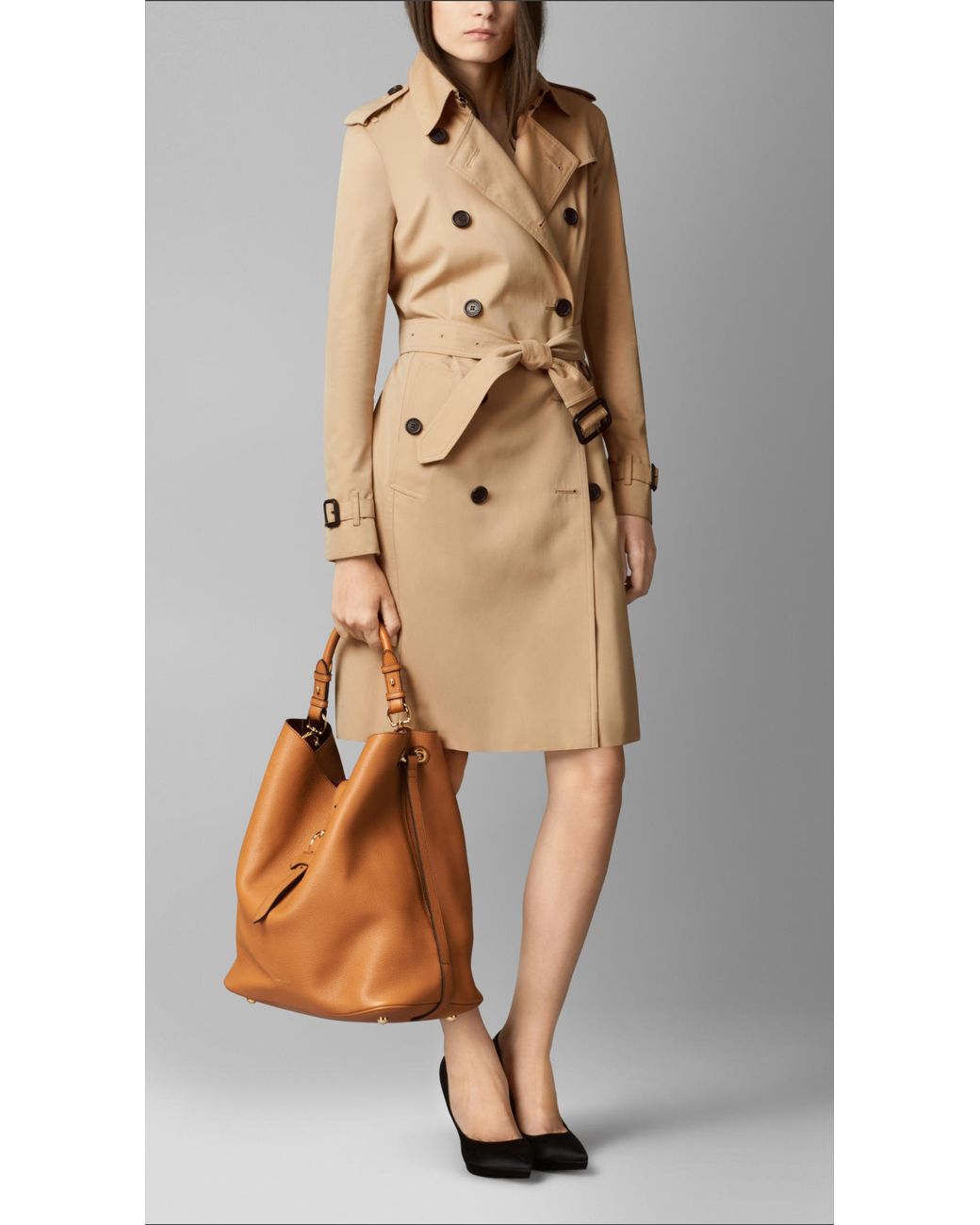 Burberry Large Buckle Detail Leather Hobo Bag in Brown Lyst