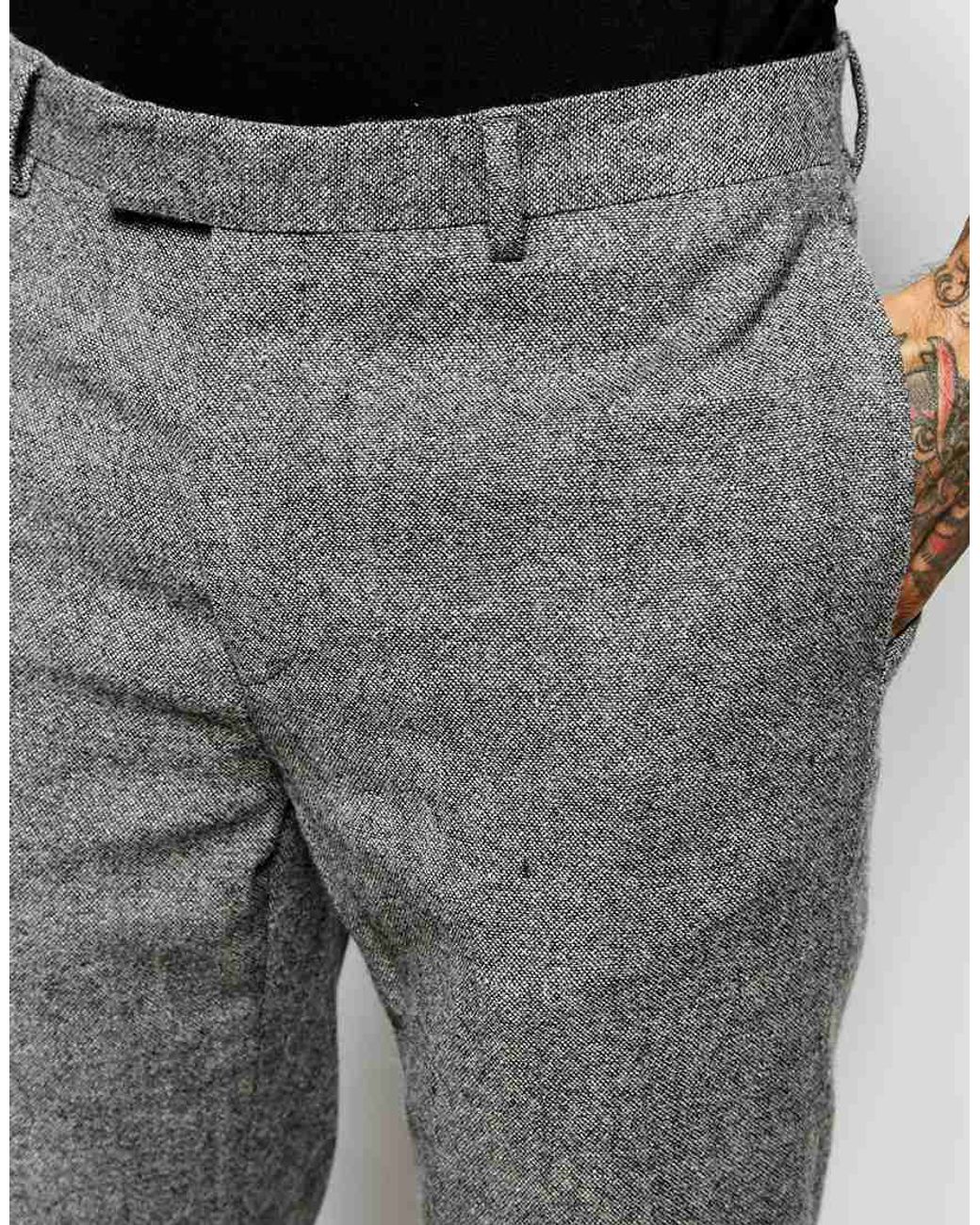 ASOS Slim Smart Joggers In Tweed in Gray for Men Lyst