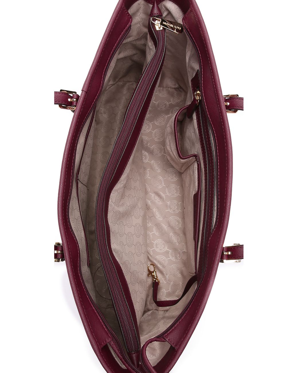 Michael Kors Jet Set Travel Medium Saffiano Leather Multifunctional Phone  Crossbody Wallet Handbag (Merlot) 