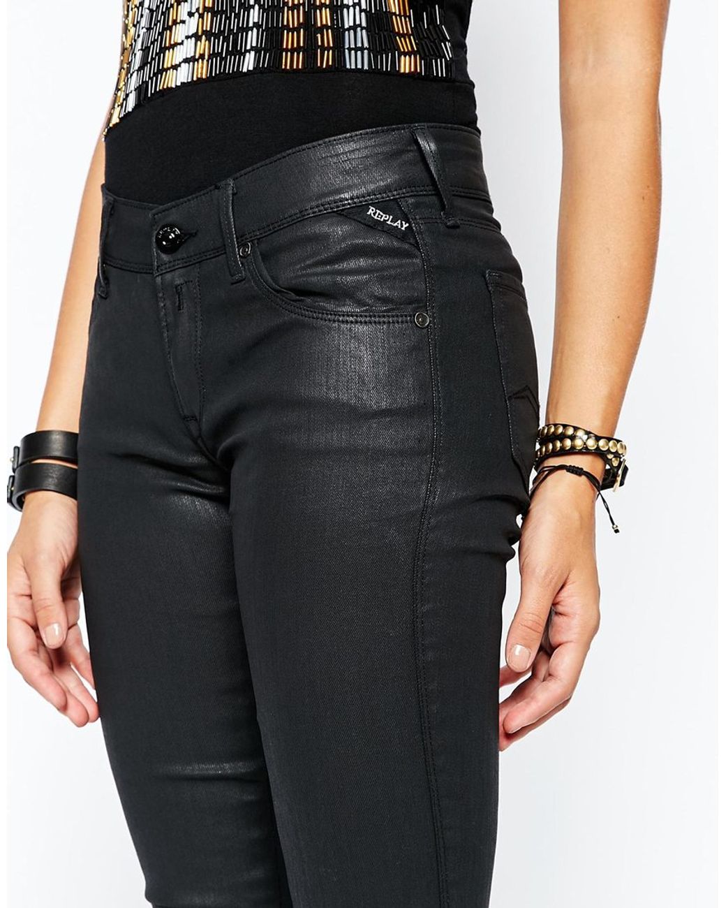 Replay Denim Yasmeen Coated Skinny in 