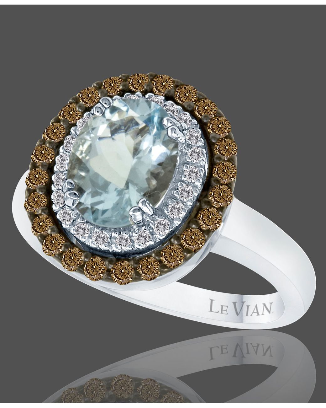 Le Vian Aquamarine 1 2 5 Ct. Chocolate Diamond 1 2 Ct. T.w. And