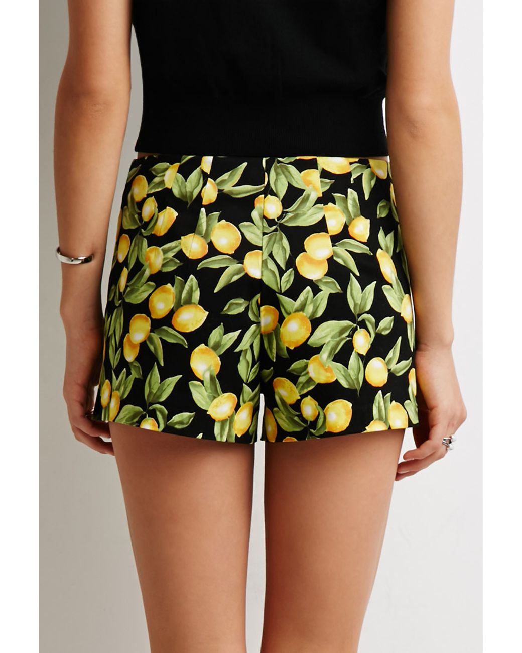 Contemporary Lemon Print Shorts 