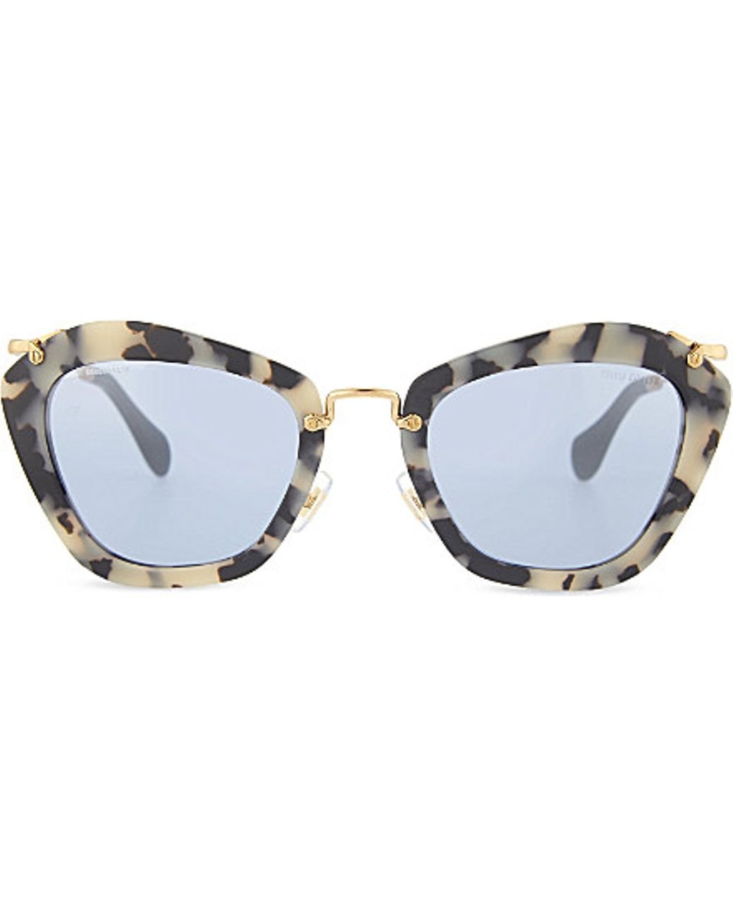 Miu Miu Smu 10n Havana Cat Eye Sunglasses Lyst