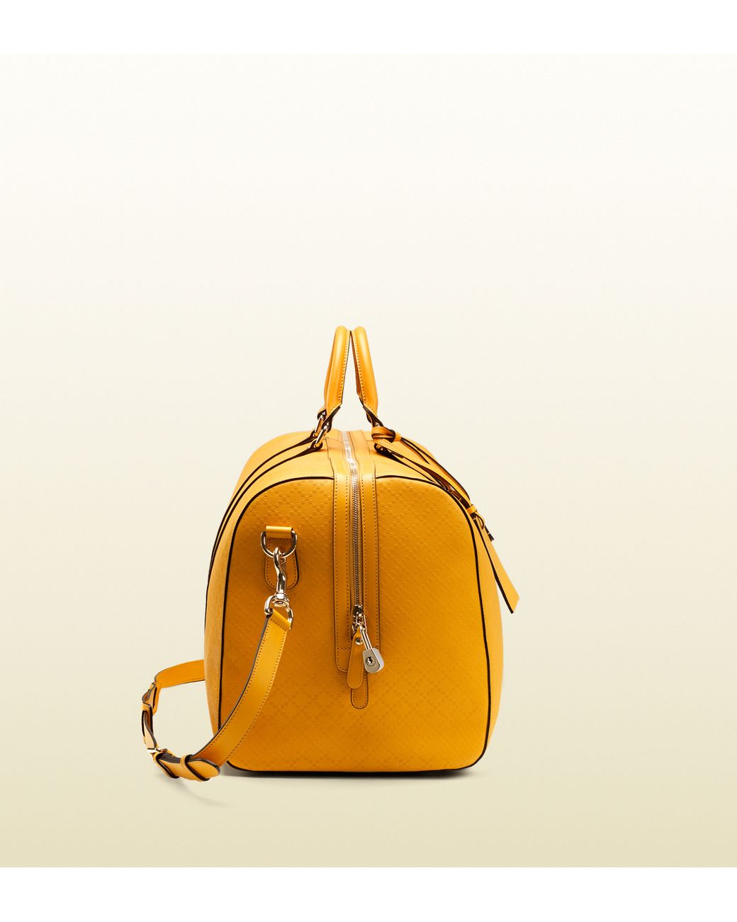 Gucci Diamante Lux Leather Carryon Duffle Bag in Yellow Lyst