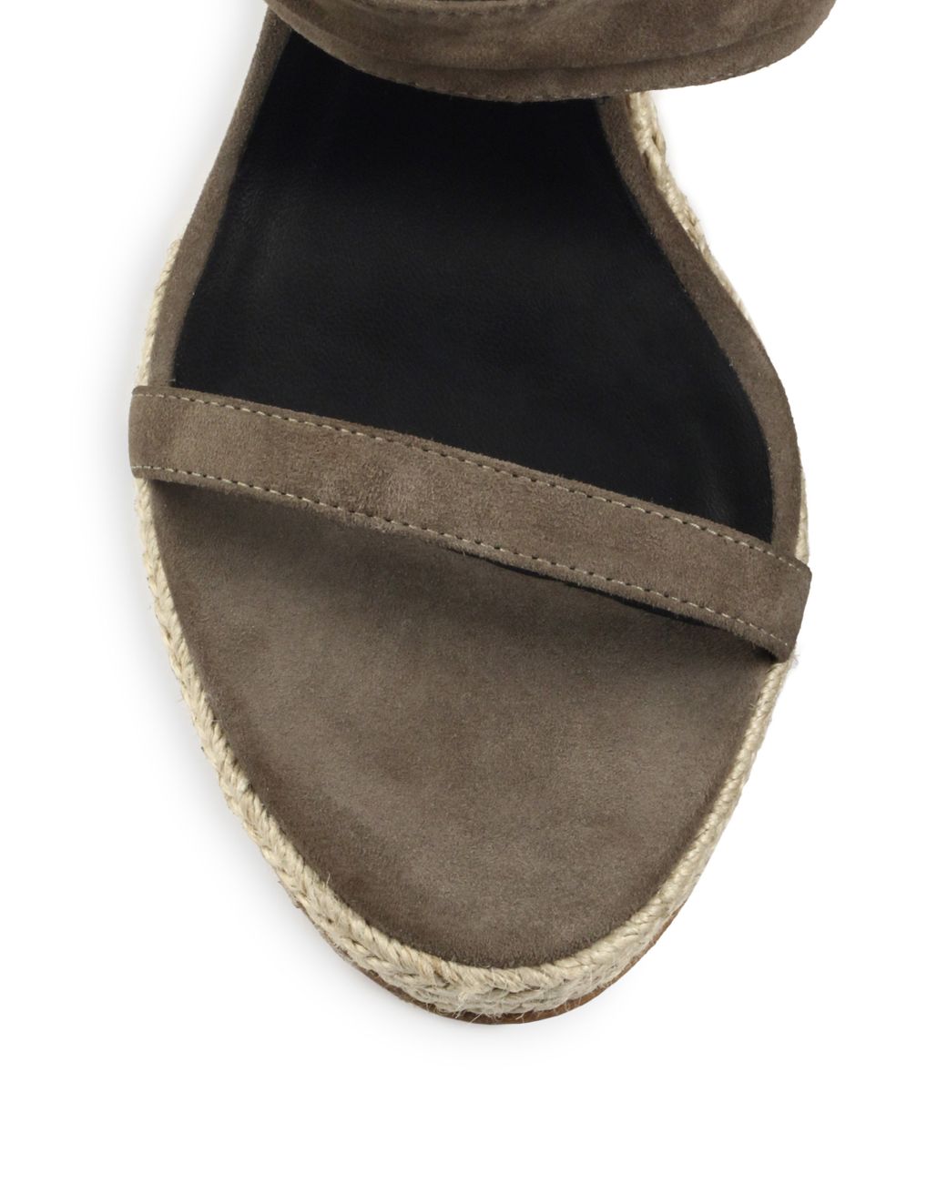 Burberry Catsbrook Suede Espadrille Wedge Sandals in Gray | Lyst