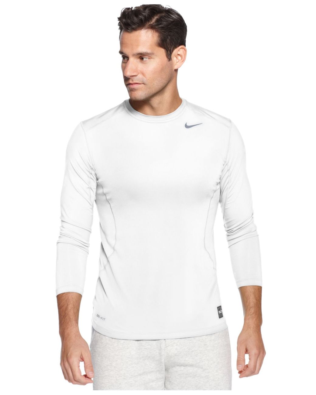 Nike Pro Combat Dri-Fit Fitted Long Sleeve Tee in Blue for Men | Lyst