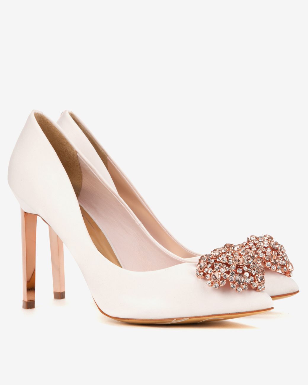 Ted Baker Brooch Detail Court Shoes in Natural | Lyst UK