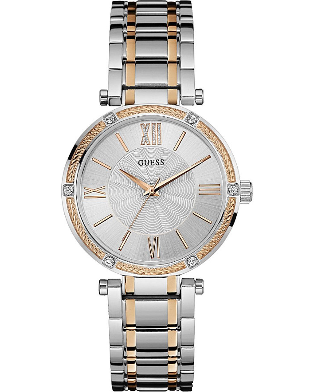Guess W0636l1 Park Ave Stainless Steel And Rose Gold-plated Watch in Silver  (Metallic) | Lyst