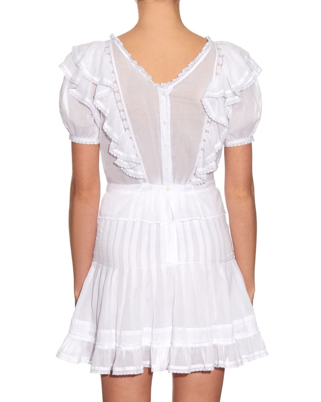 Isabel marant white ruffle clearance dress